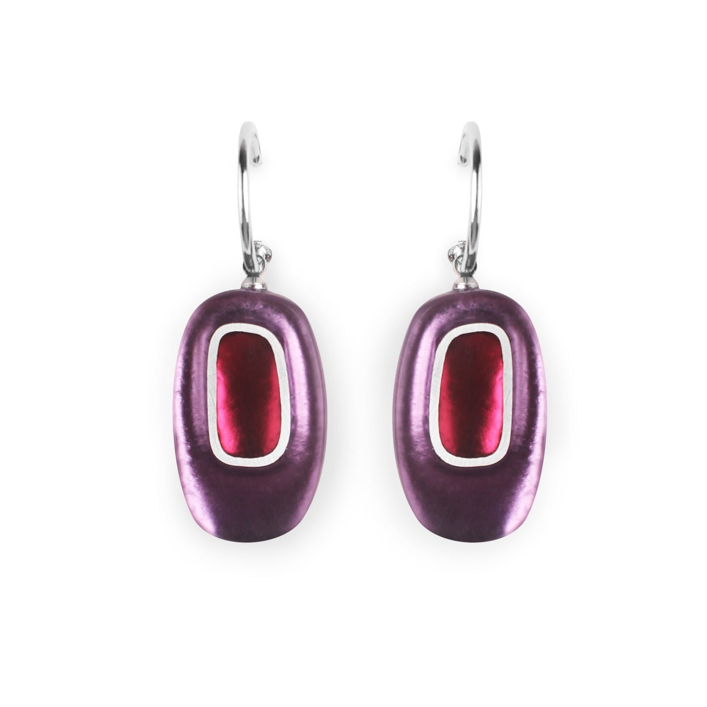 Rainbow Retro Ovals Matte Creole Earrings | The Jewellery Stop