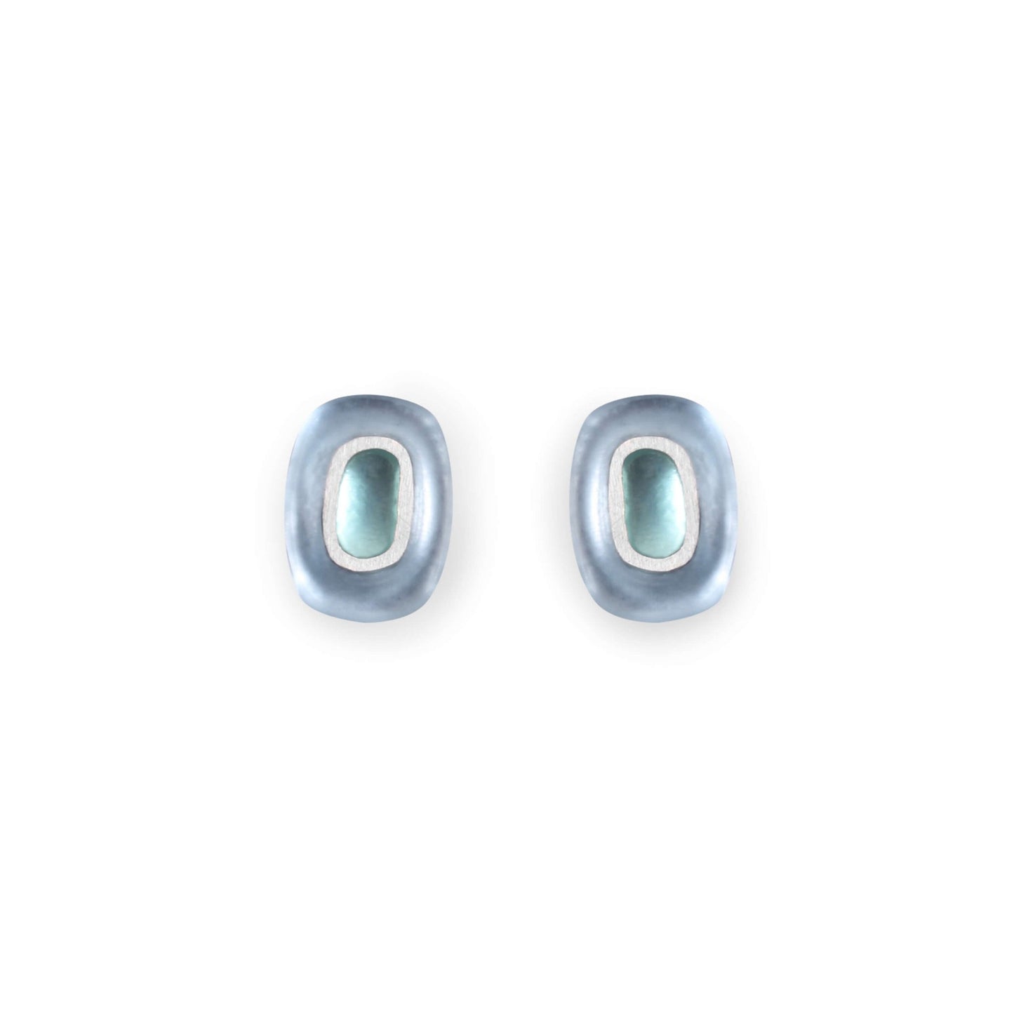 Arctic Retro Ovals Matte Stud Earrings | The Jewellery Stop