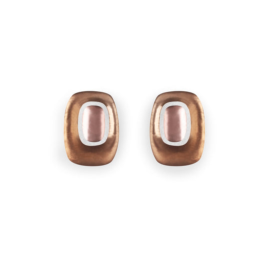 Nougat Retro Ovals Matte Stud Earrings | The Jewellery Stop