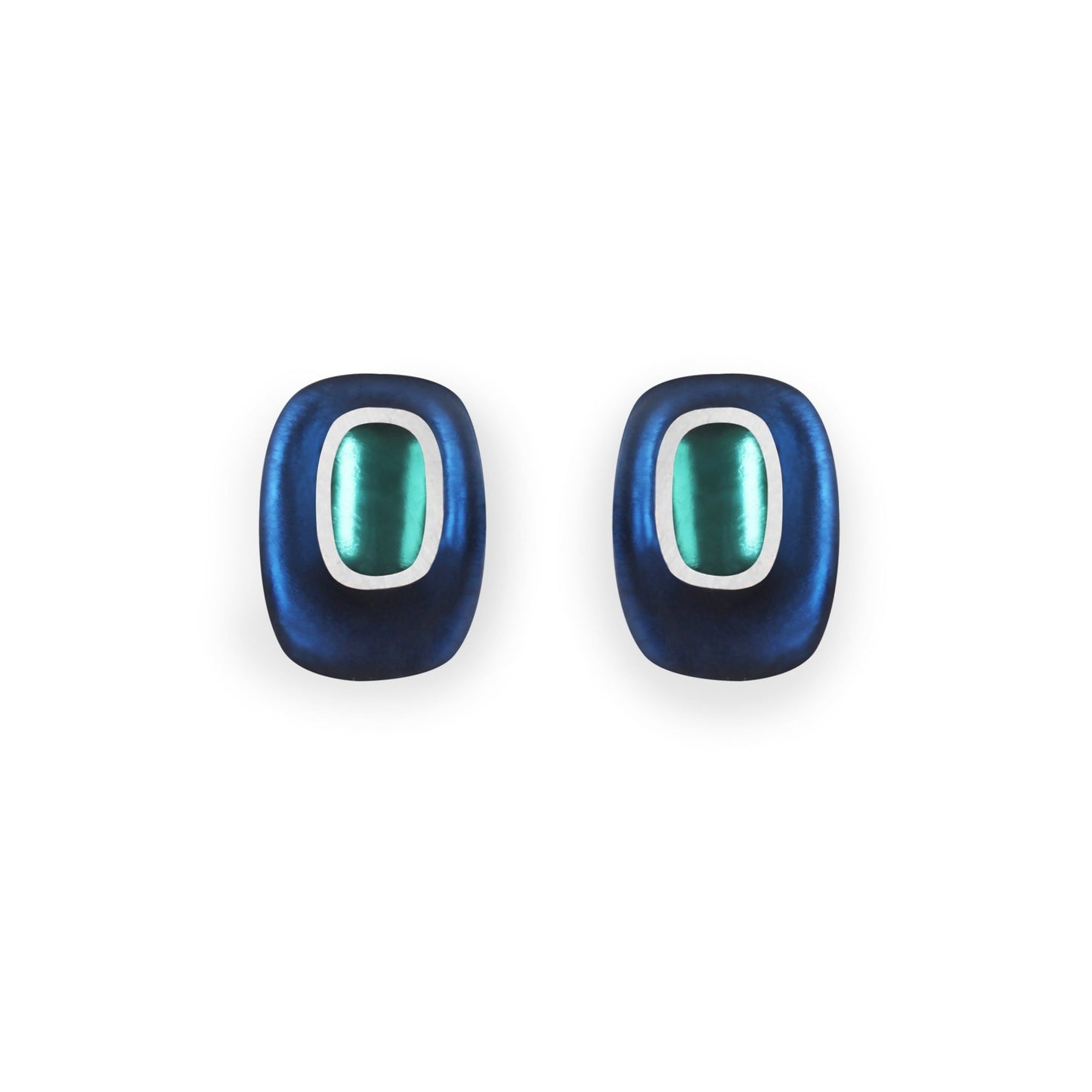 Pacific Retro Ovals Matte Stud Earrings | The Jewellery Stop