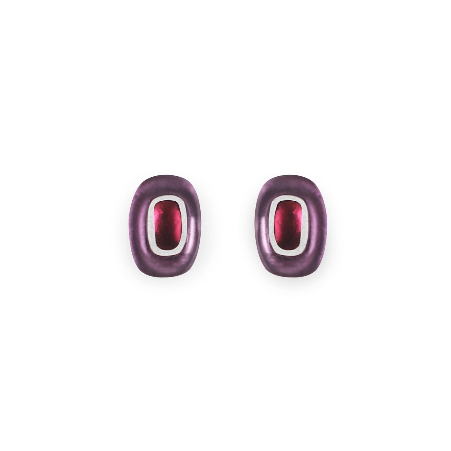 Rainbow Retro Ovals Matte Stud Earrings | The Jewellery Stop