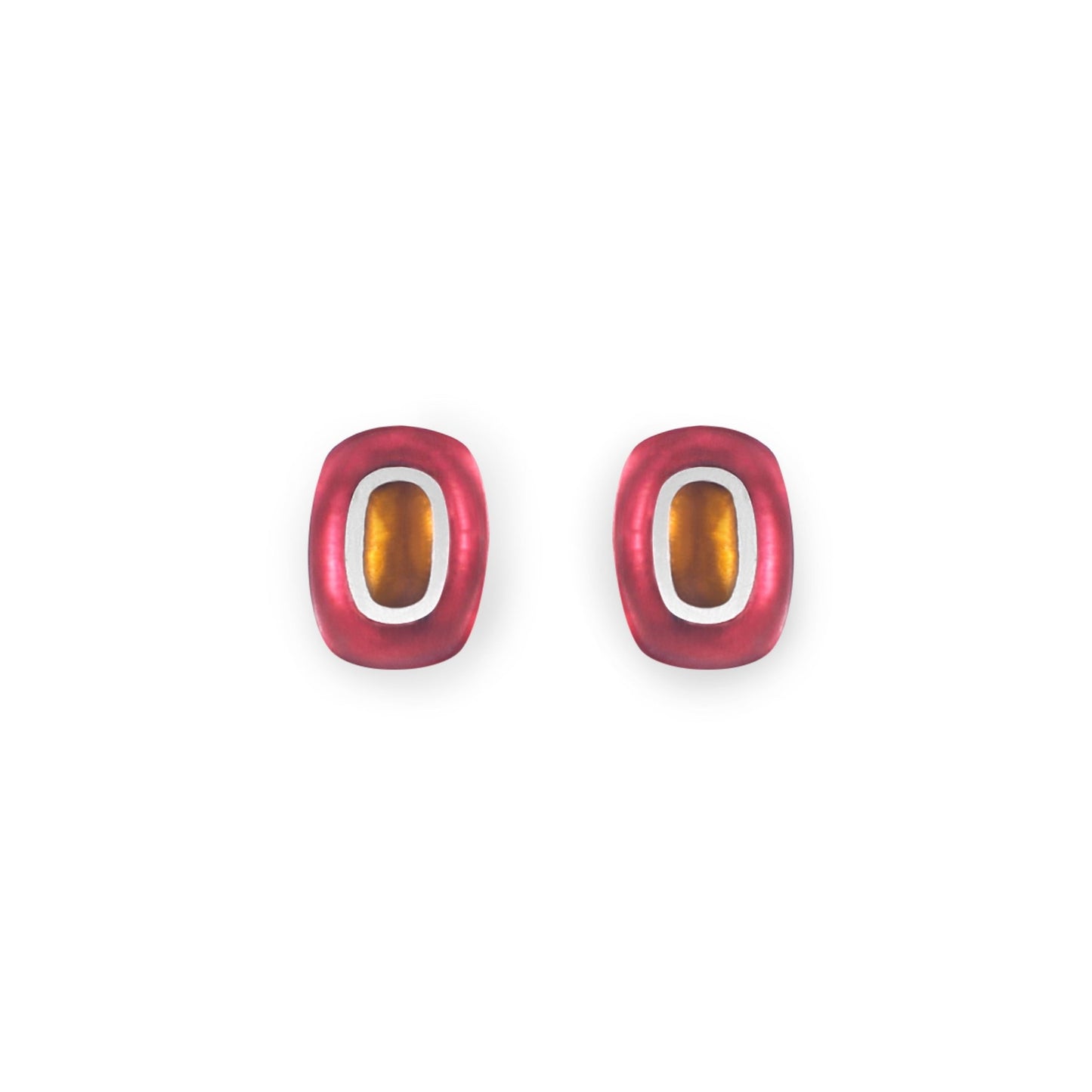 Sangria Retro Ovals Matte Stud Earrings | The Jewellery Stop