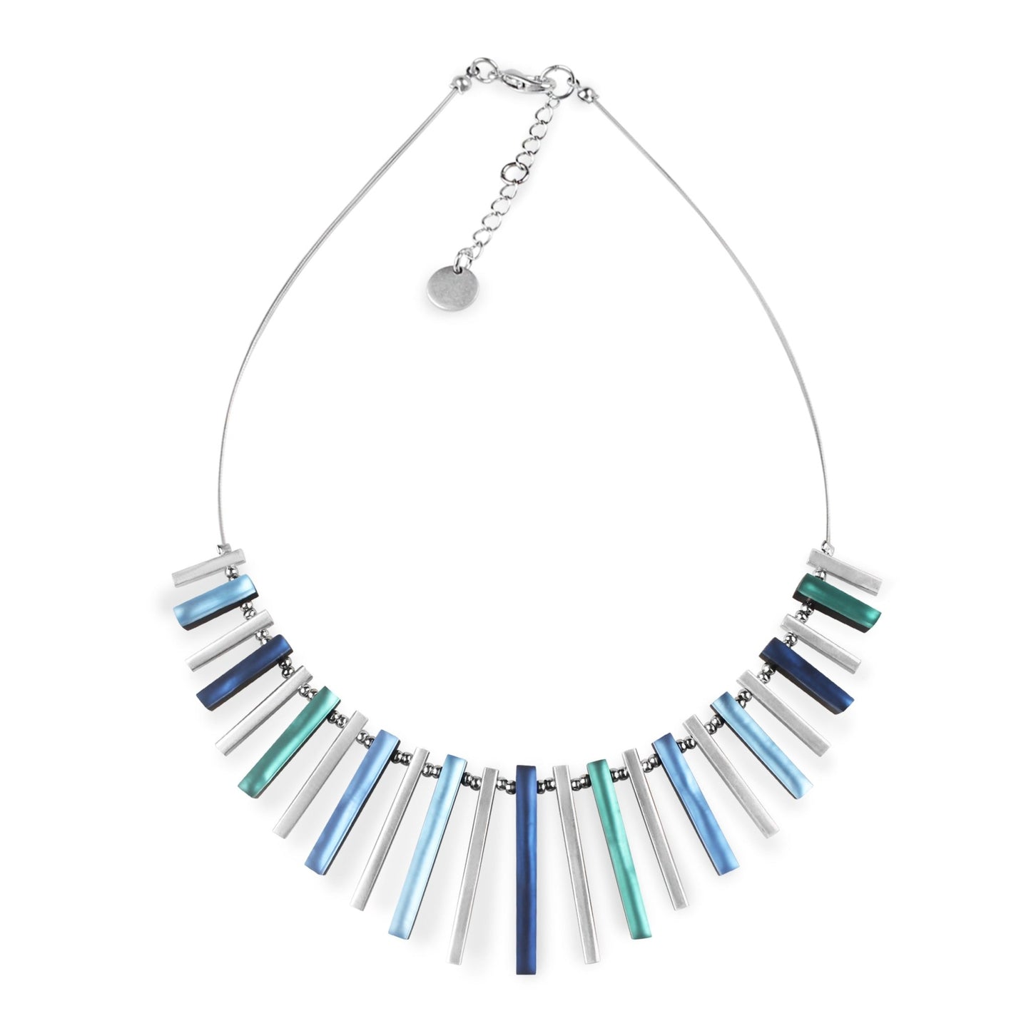 Pacific Square Sticks Matte Resin and Shiny Aluminium Necklace | The Jewellery Stop