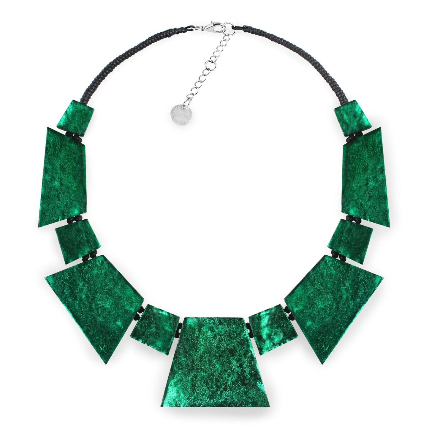 Emerald Aztec Jagged Collar Shiny Necklace | The Jewellery Stop