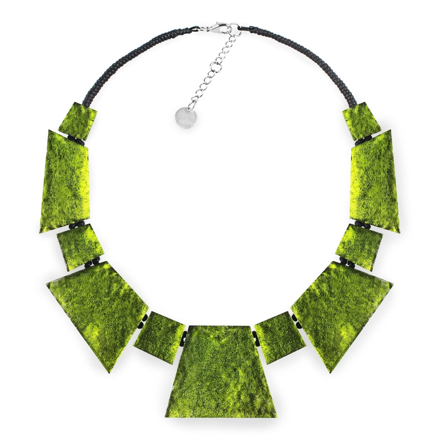 Olive Aztec Jagged Collar Shiny Necklace | The Jewellery Stop