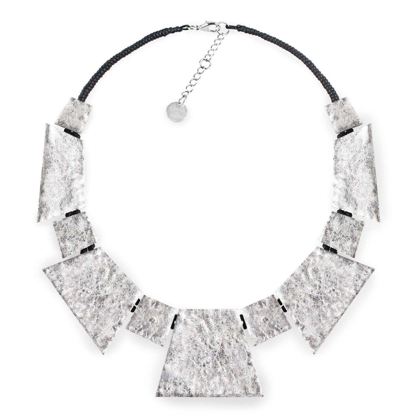 Silver Aztec Jagged Collar Shiny Necklace | The Jewellery Stop