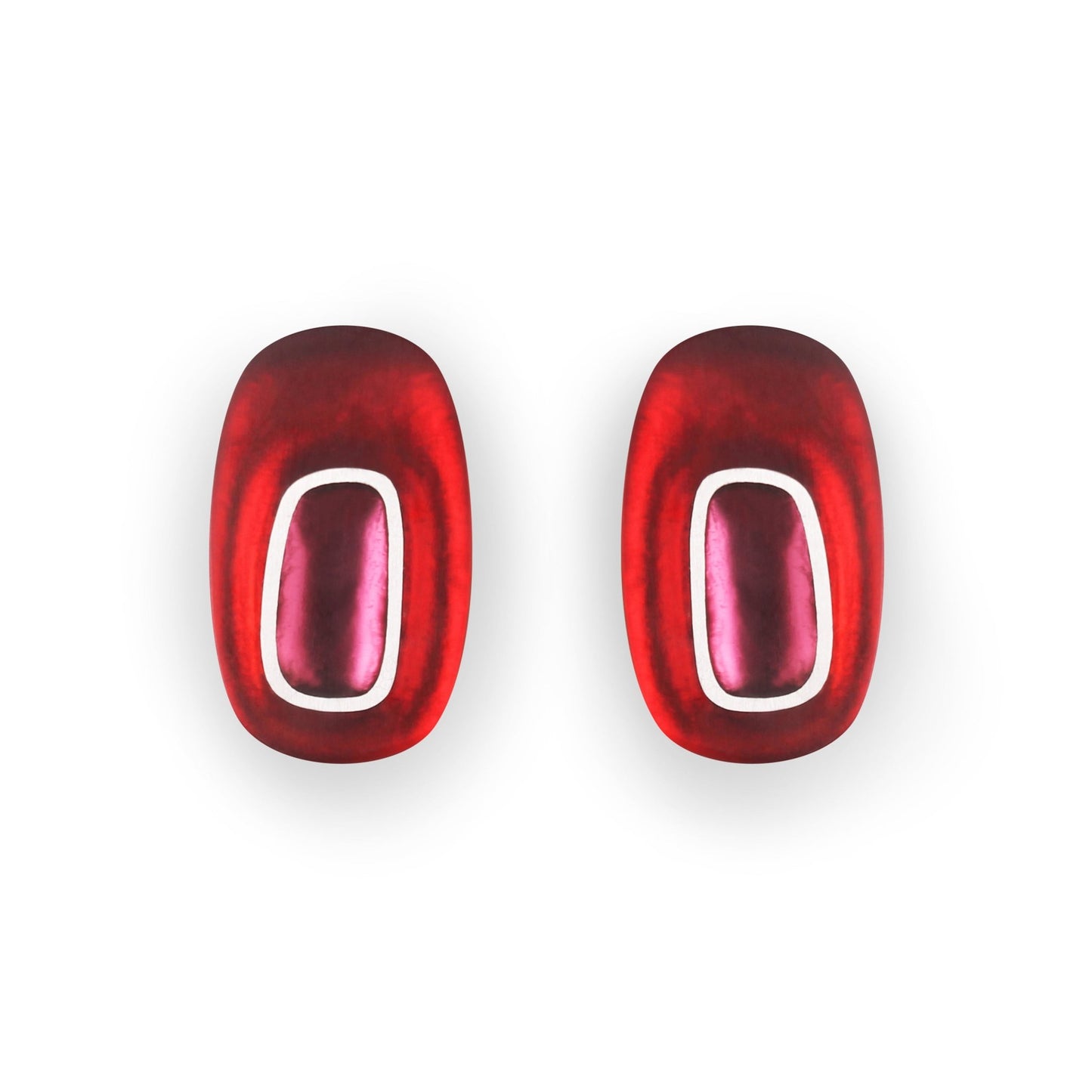Maple Retro Ovals Matte Clip Earrings | The Jewellery Stop