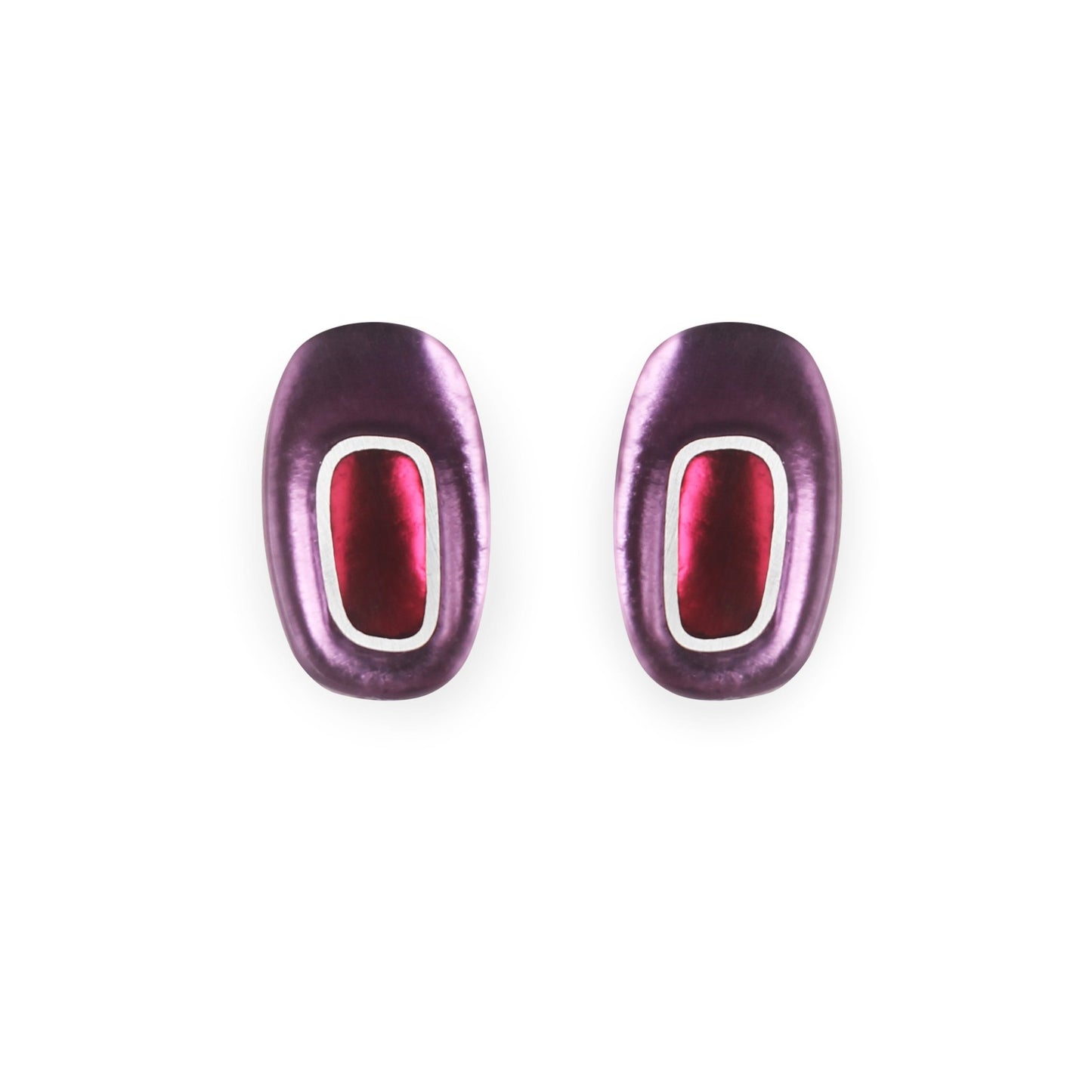 Rainbow Retro Ovals Matte Clip Earrings | The Jewellery Stop