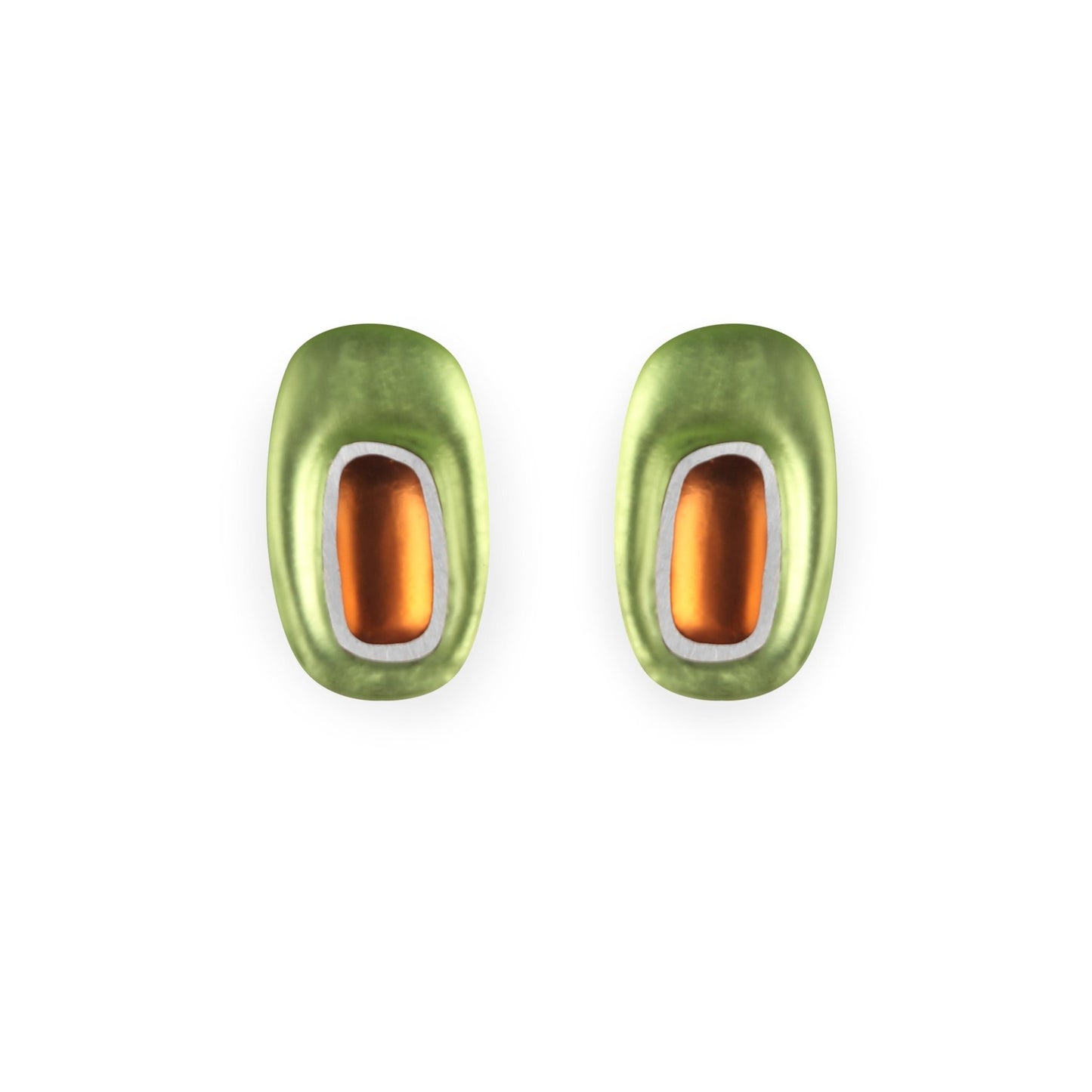 Sherbet Retro Ovals Matte Clip Earrings | The Jewellery Stop