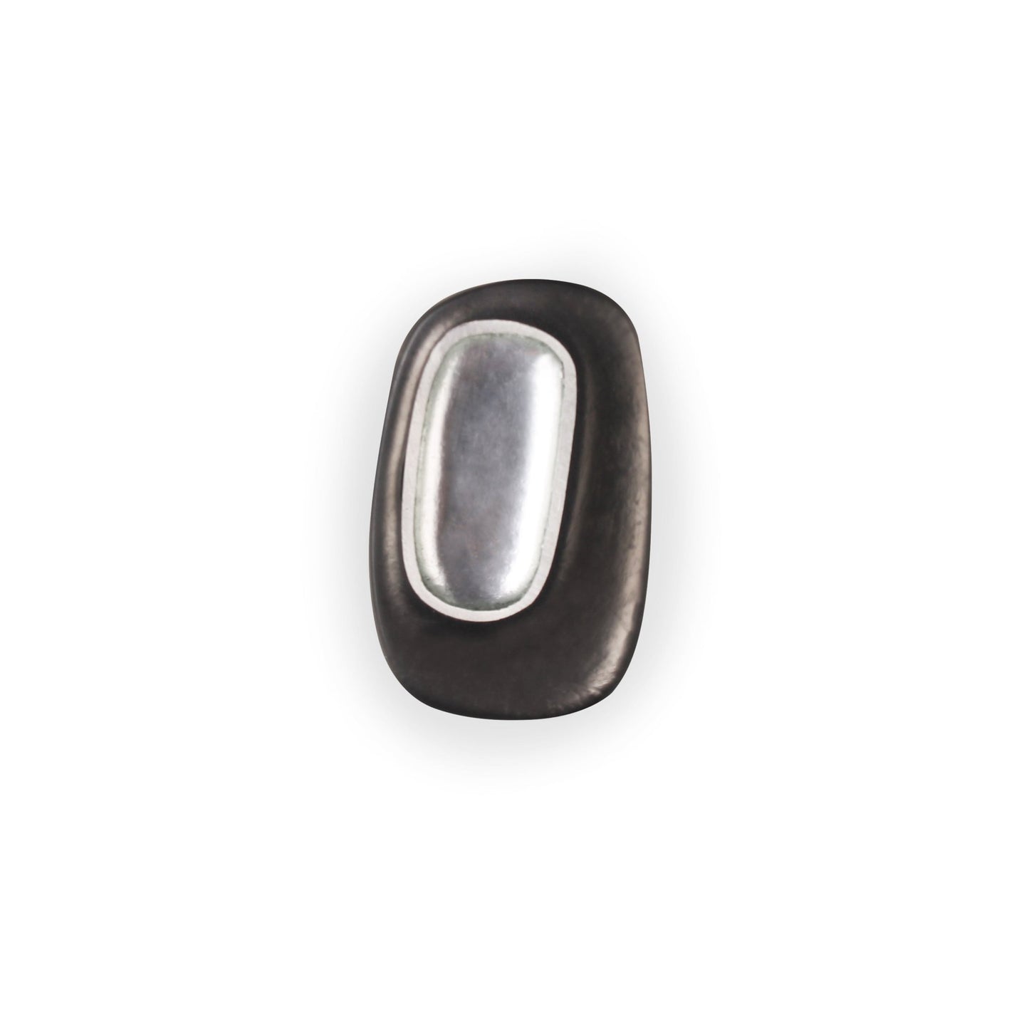 Black Retro Ovals Matte Brooch | The Jewellery Stop