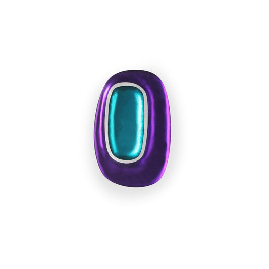 Peacock Retro Ovals Matte Brooch | The Jewellery Stop