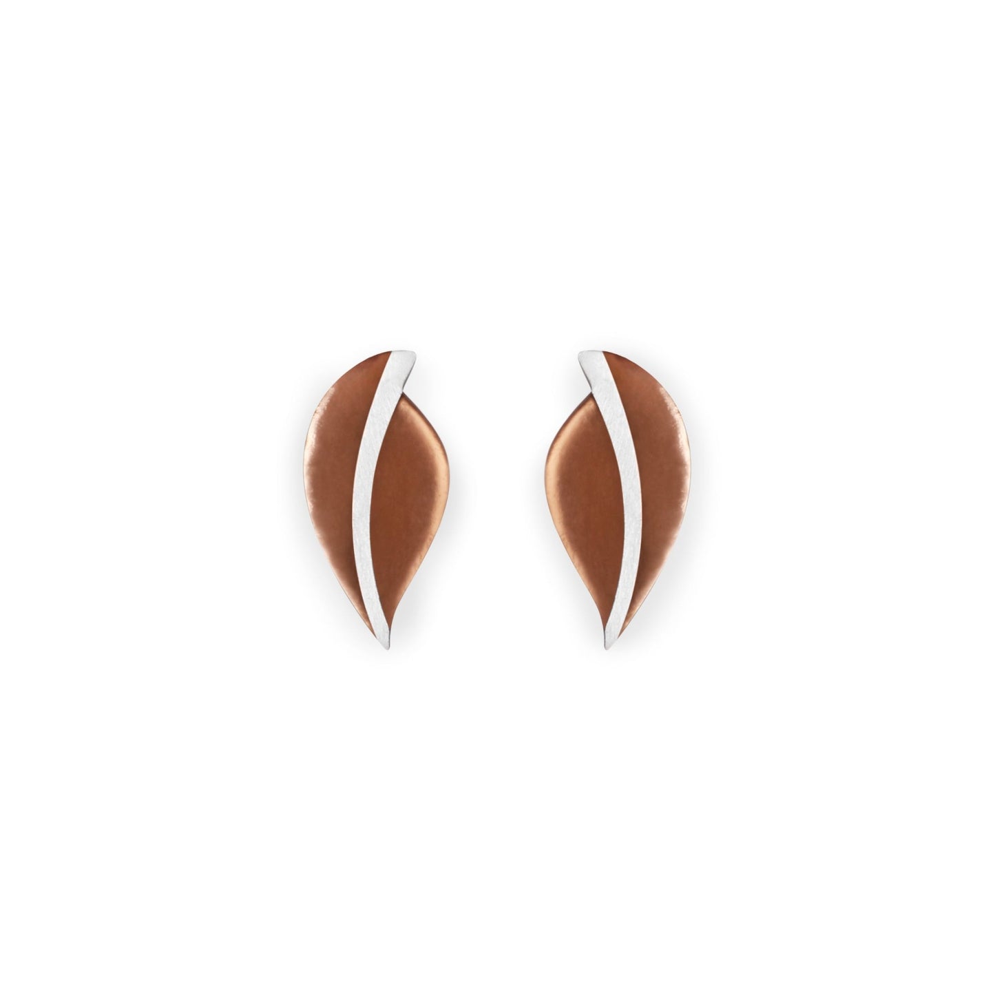 Nougat Leaf Matte Stud Earrings | The Jewellery Stop
