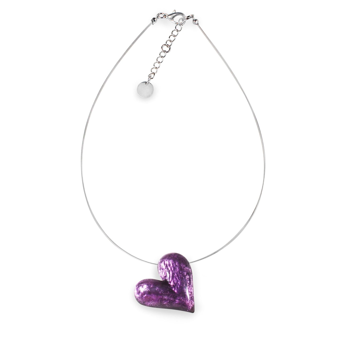 Purple Antique Heart Shiny Pendant | The Jewellery Stop