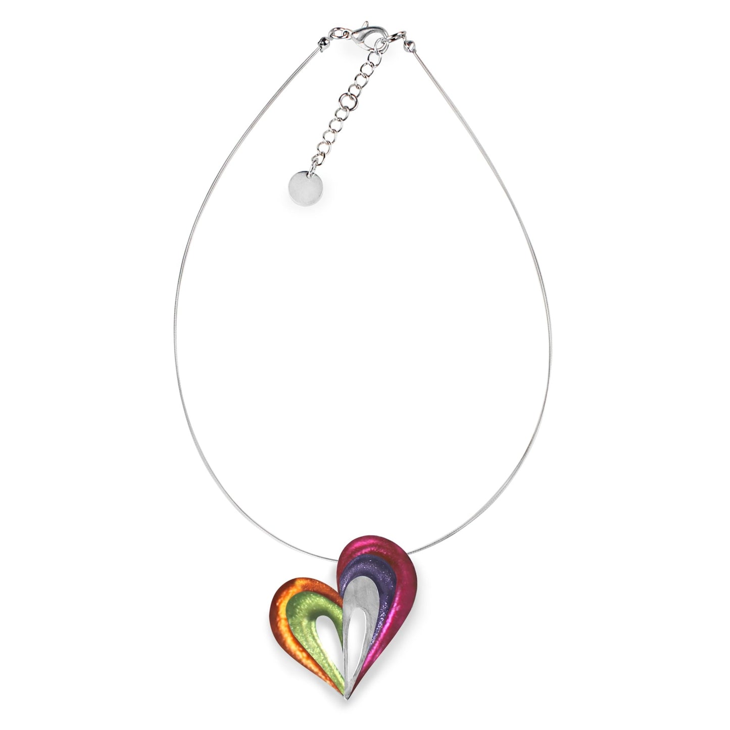 Sherbet Heart Loop Shiny Pendant | The Jewellery Stop