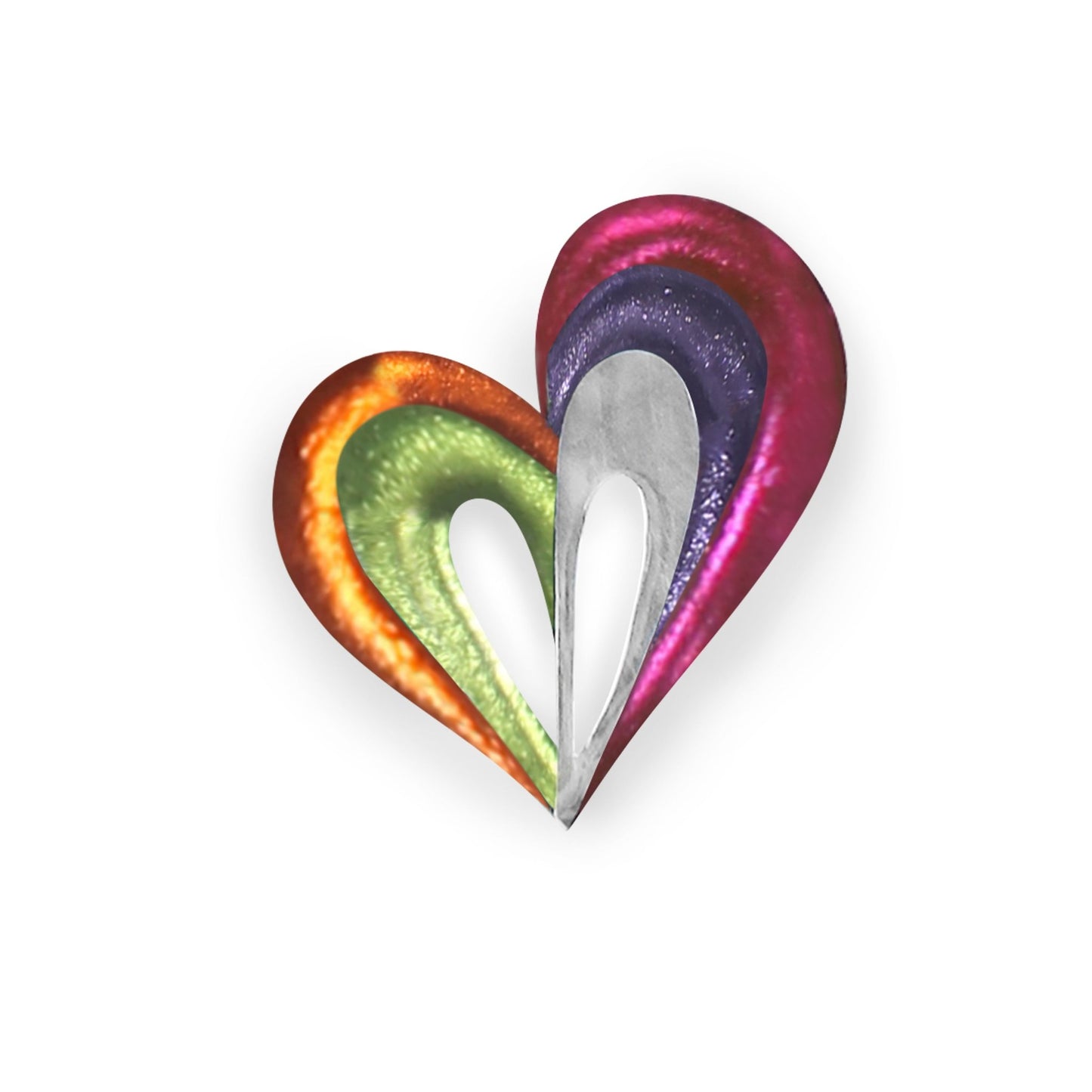 Sherbet Heart Loop Shiny Brooch | The Jewellery Stop