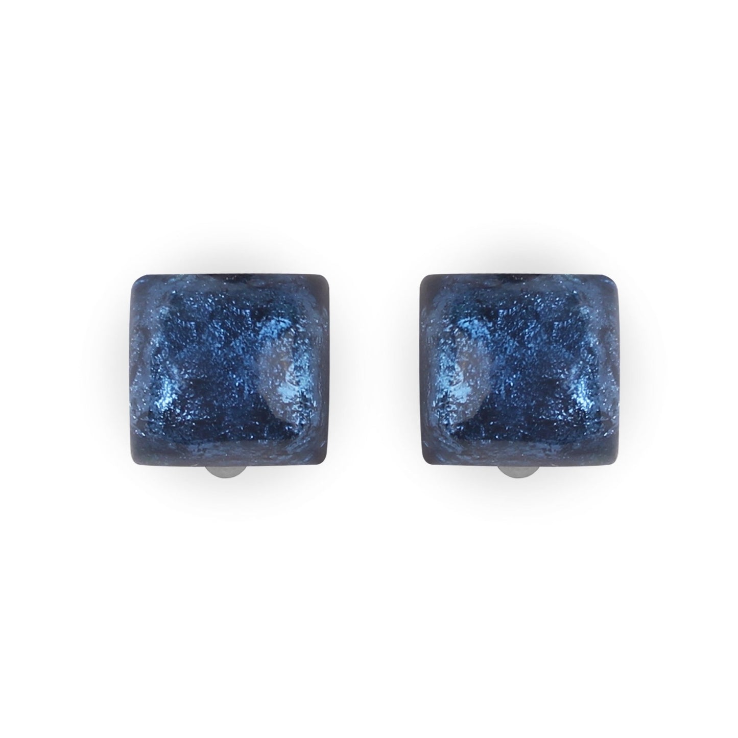 Pacific Cabouchon Squares Shiny Clip Earrings | The Jewellery Stop