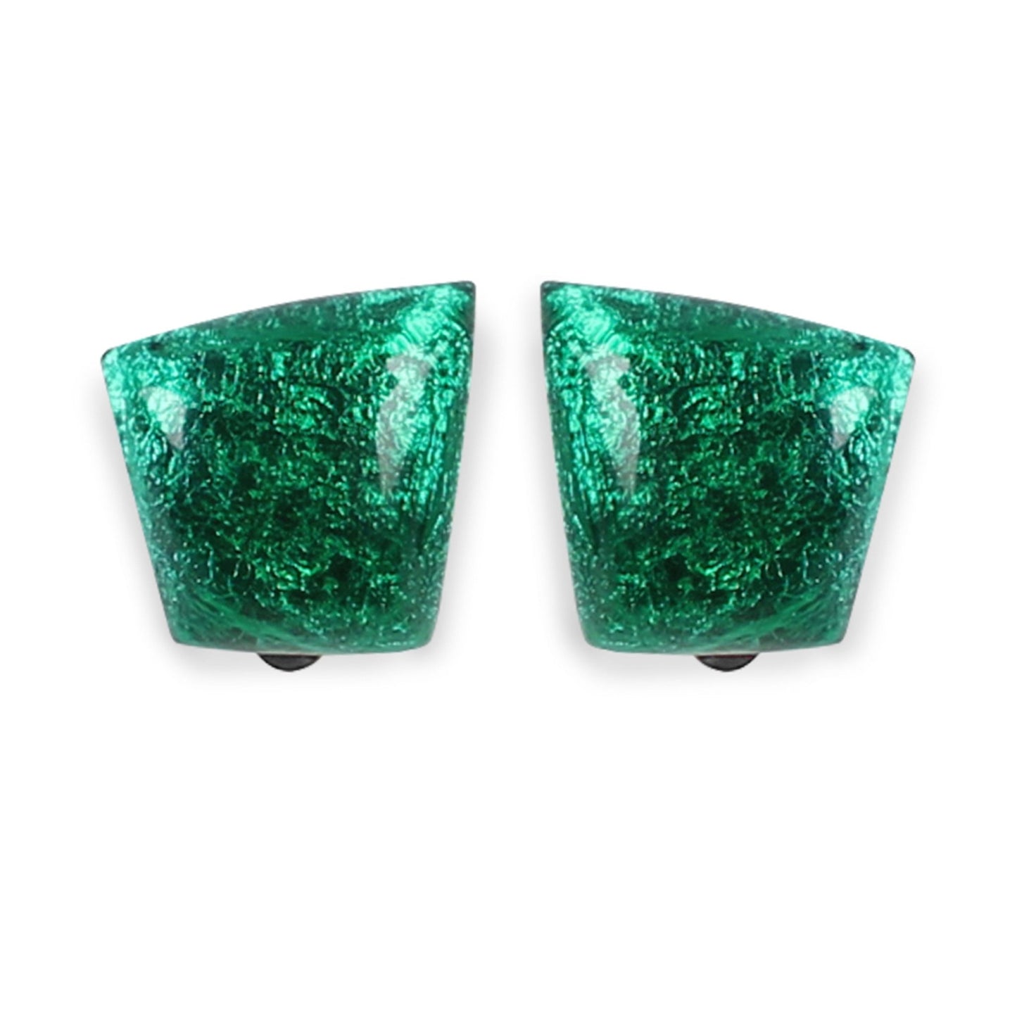 Emerald Cleopatra Shiny Clip Earrings | The Jewellery Stop