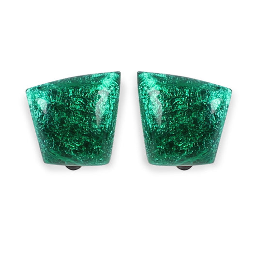 Emerald Cleopatra Shiny Clip Earrings | The Jewellery Stop