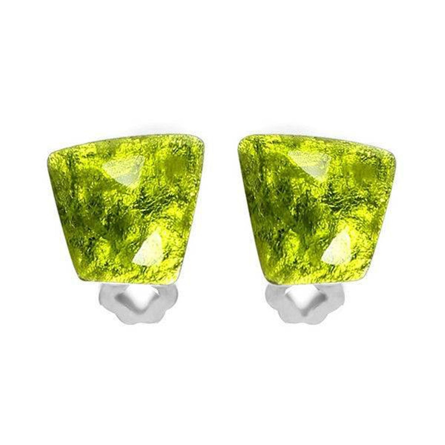 Peridot Cleopatra Shiny Clip Earrings | The Jewellery Stop