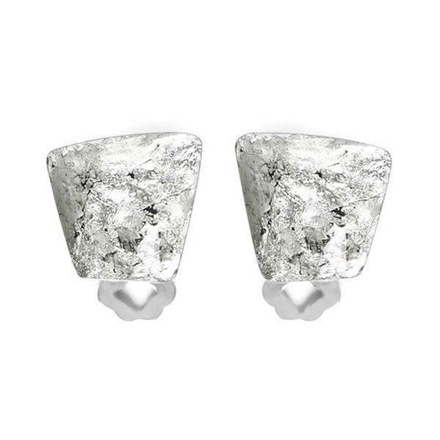 Silver Cleopatra Shiny Clip Earrings | The Jewellery Stop