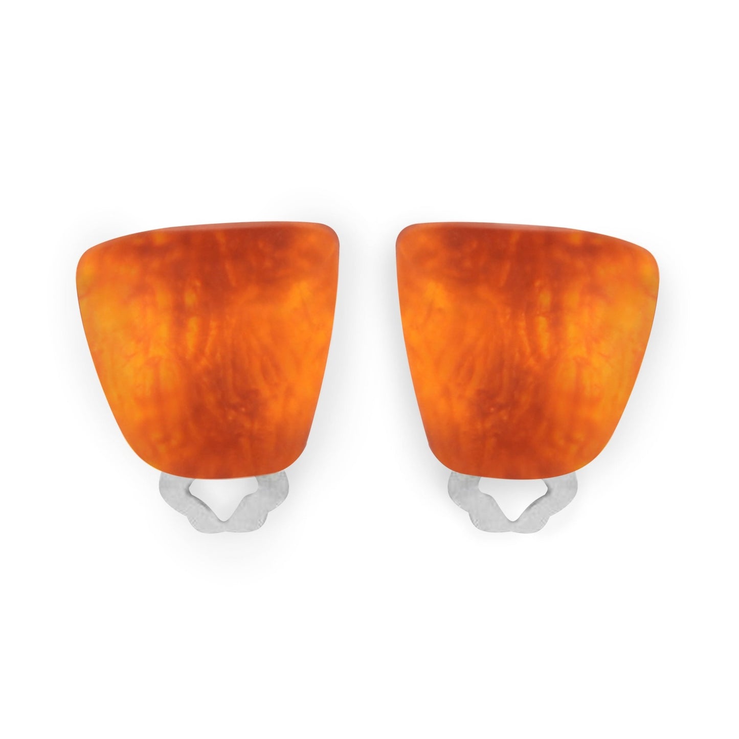 Orange Cleopatra Matte Clip Earrings | The Jewellery Stop