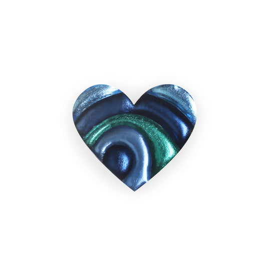 Pacific Heart Swirl Shiny Brooch