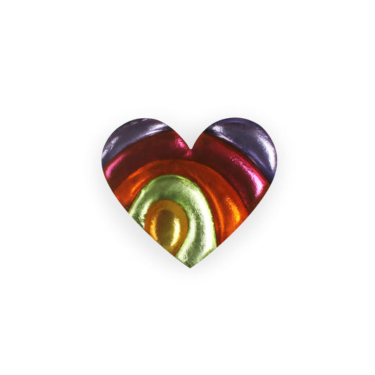 Sherbet Heart Swirl Shiny Brooch