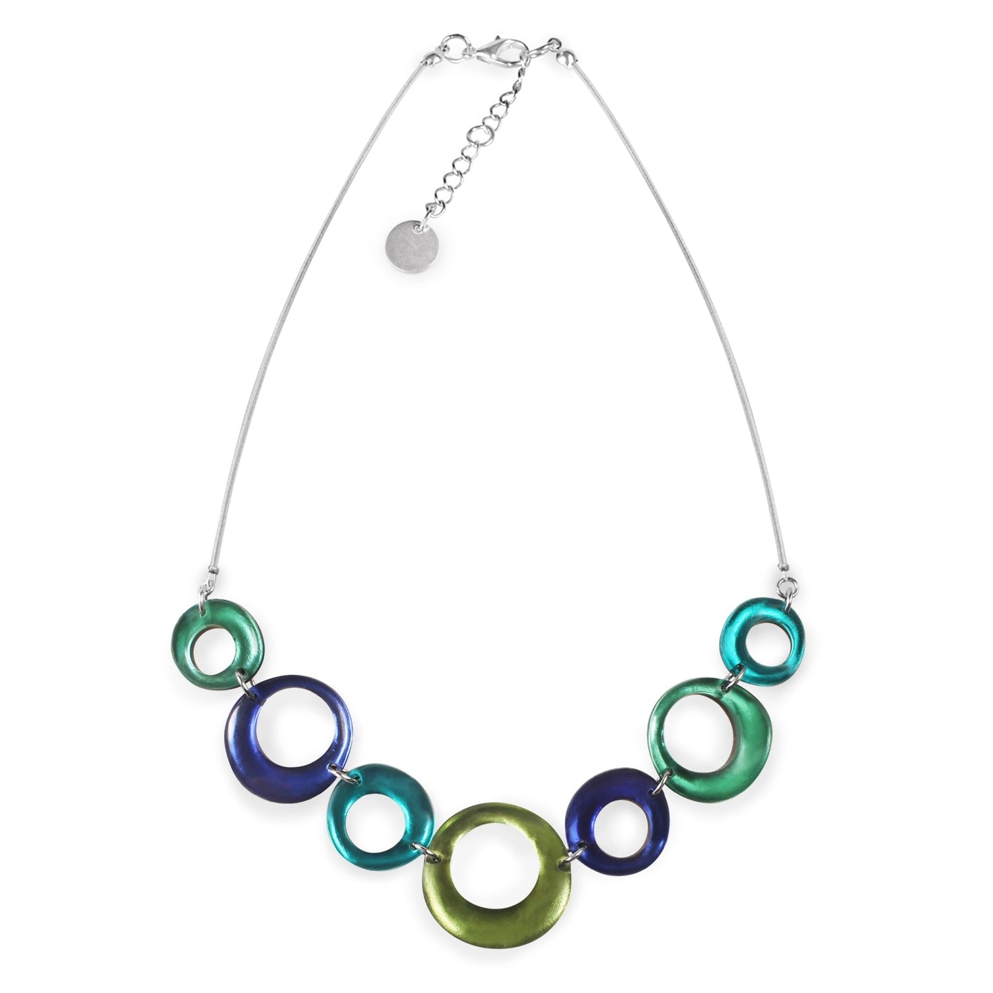 Everglade Hollow Circles Shiny Large Necklace | The Jewellery Stop