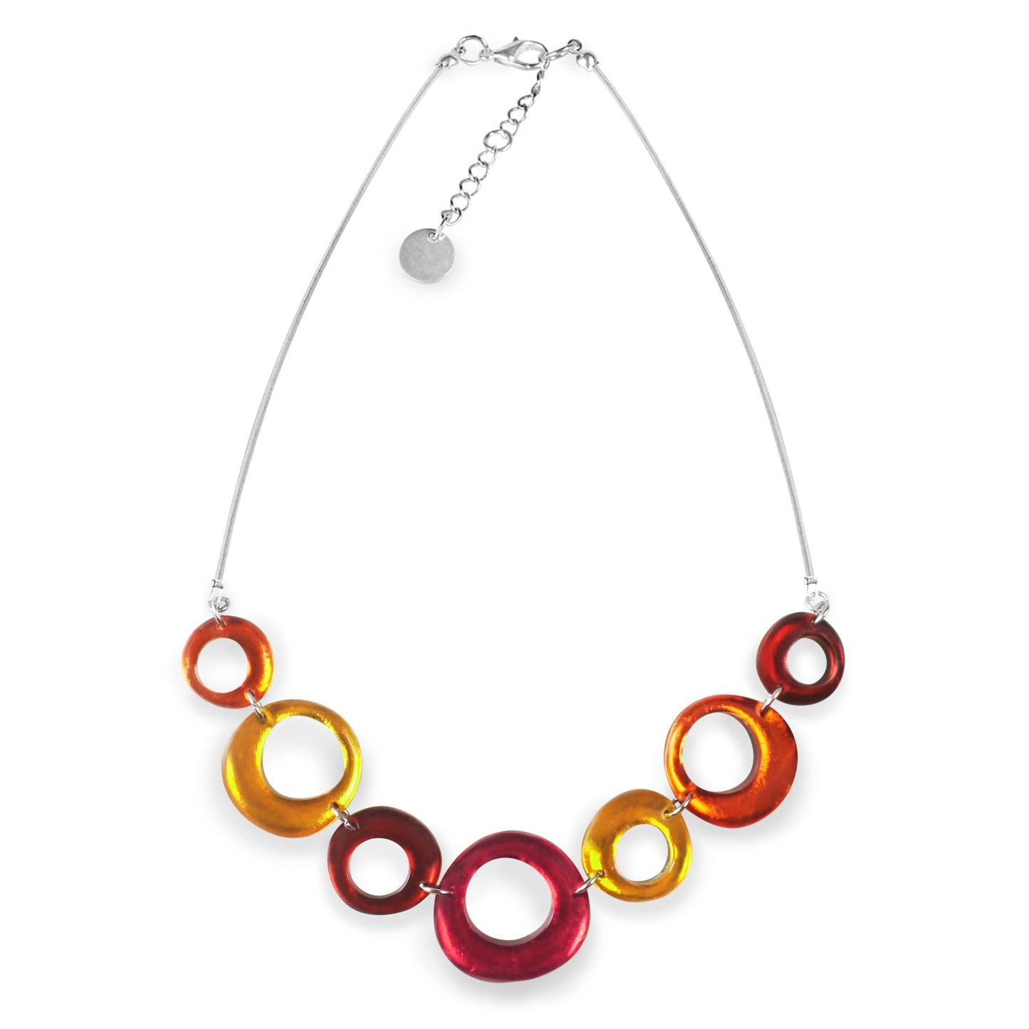 Sangria Hollow Circles Shiny Large Necklace | The Jewellery Stop