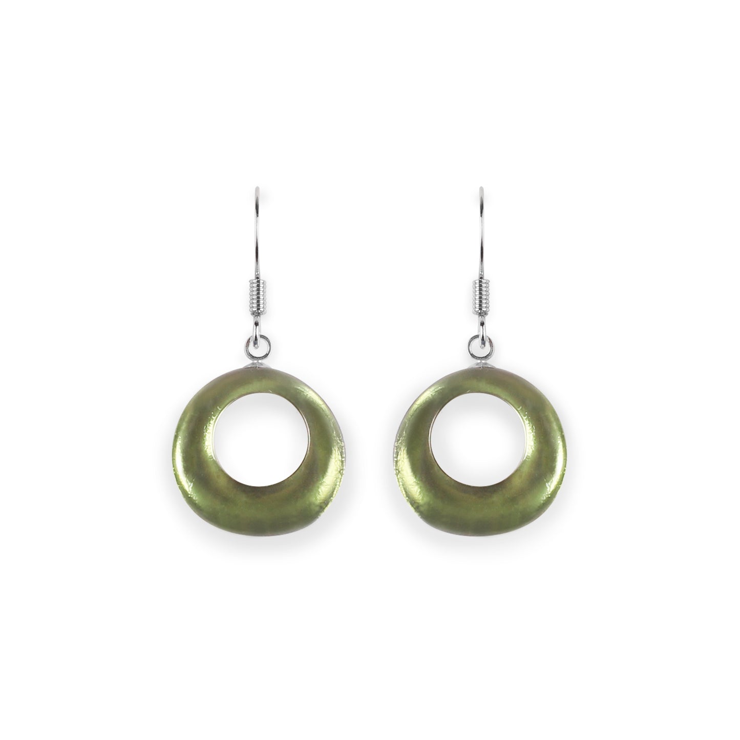 Everglade Hollow Circles Shiny Fish Hook Earrings | The Jewellery Stop