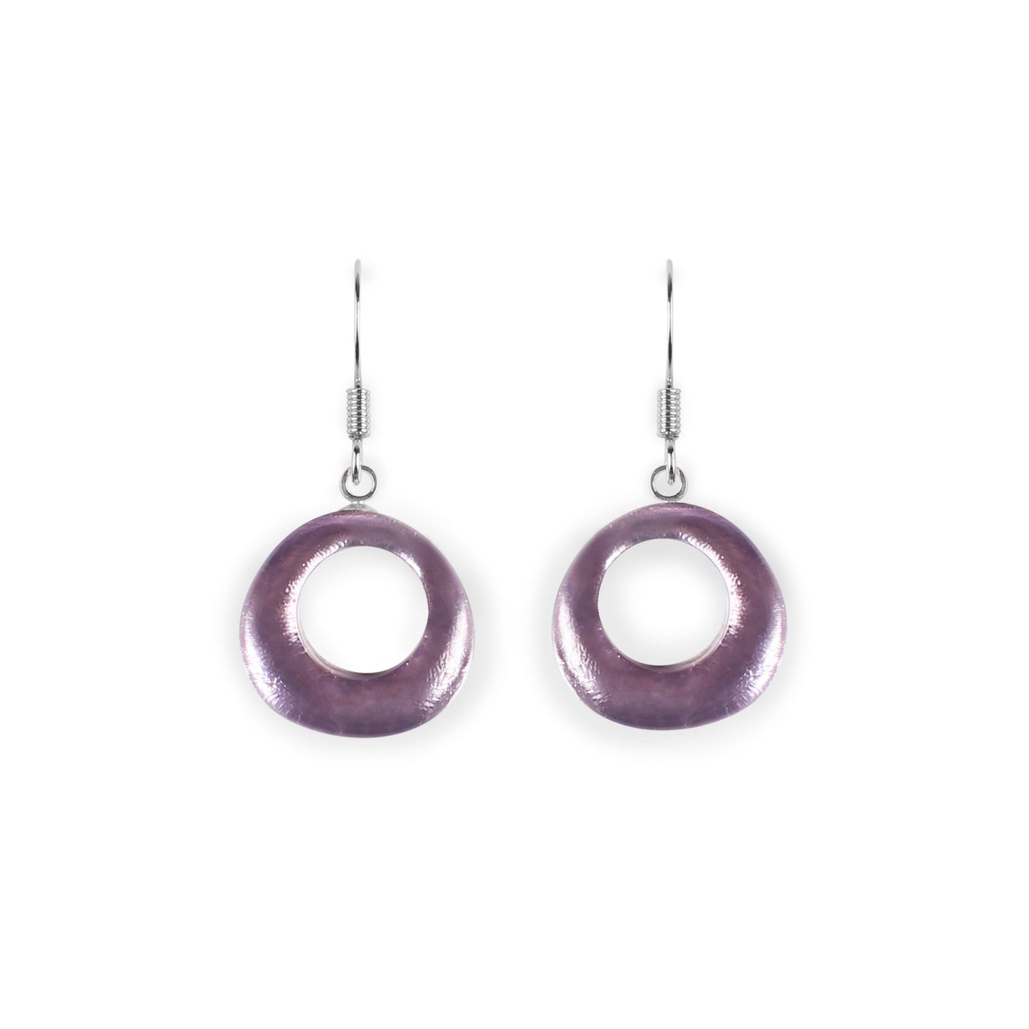 Sherbet Hollow Circles Shiny Fish Hook Earrings | The Jewellery Stop