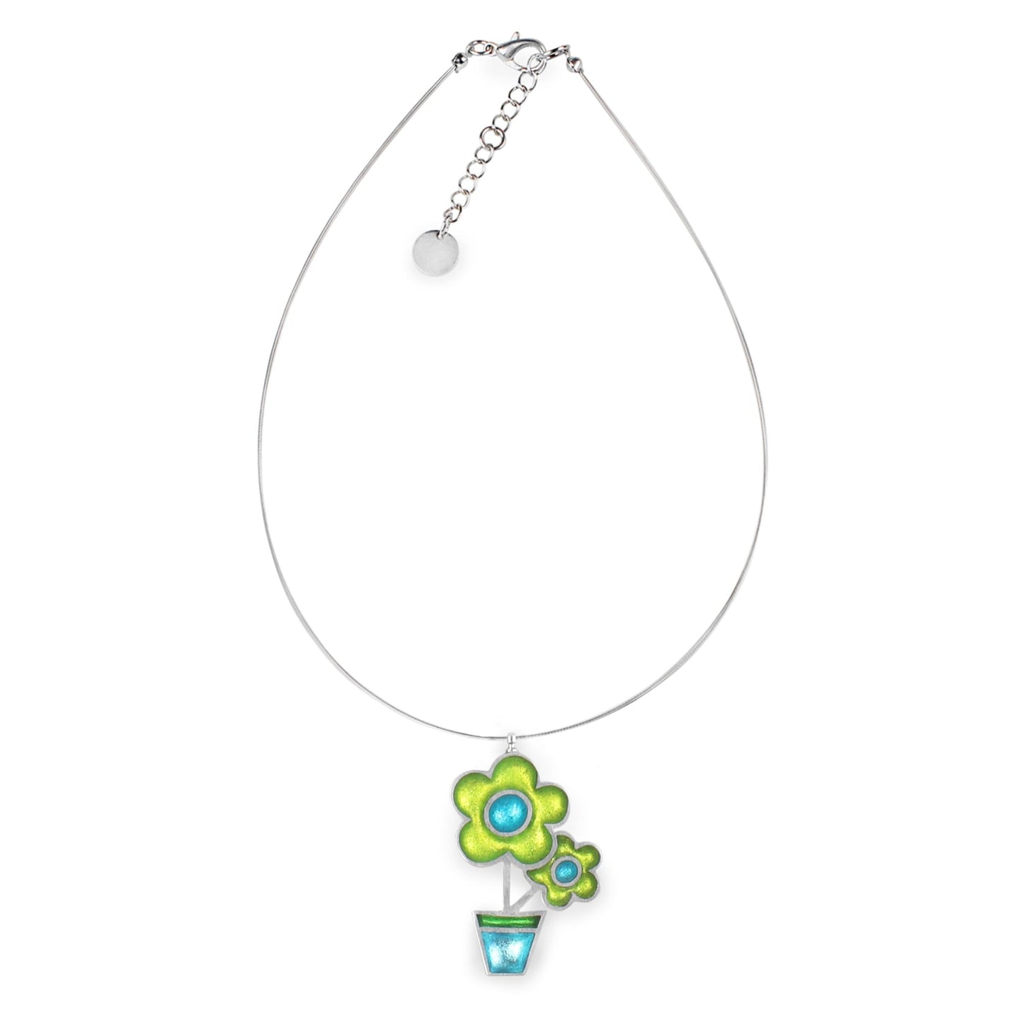 Caribbean Flower Pot Shiny Pendant | The Jewellery Stop
