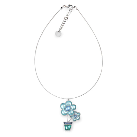 Mediterranean Flower Pot Shiny Pendant | The Jewellery Stop