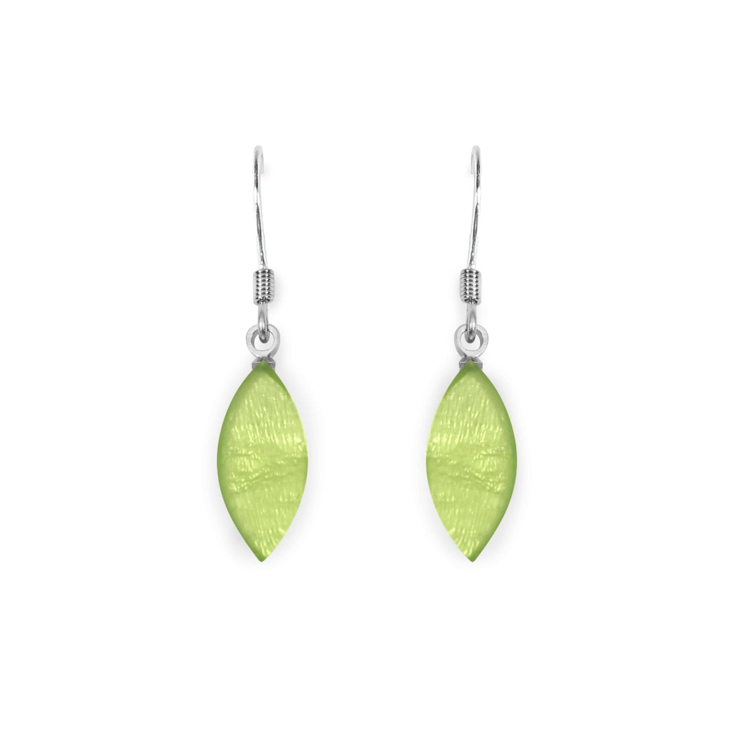 Kiwi Petal Shiny Fish Hook Earrings | The Jewellery Stop
