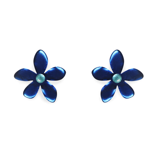 Twilight Flower Shiny Stud Earrings