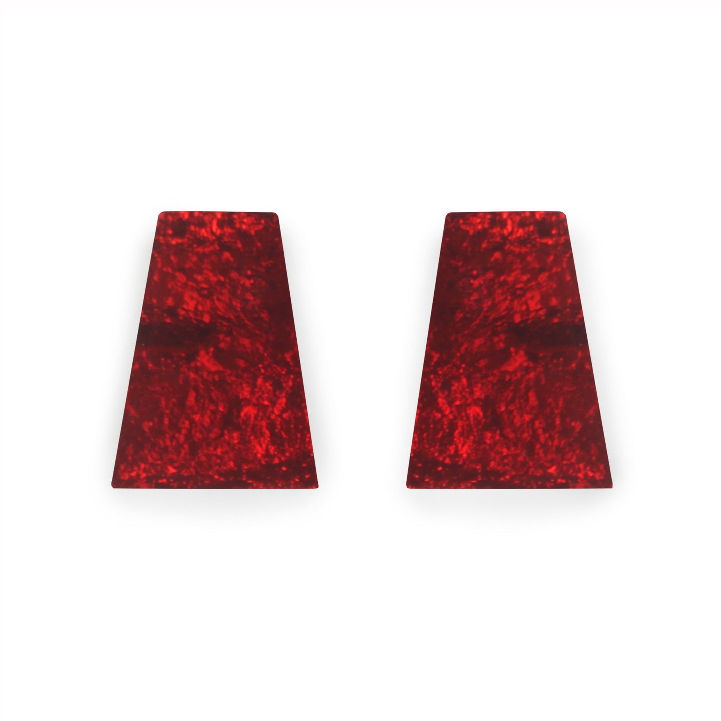 Red Aztec Shiny Large Stud Earrings | The Jewellery Stop