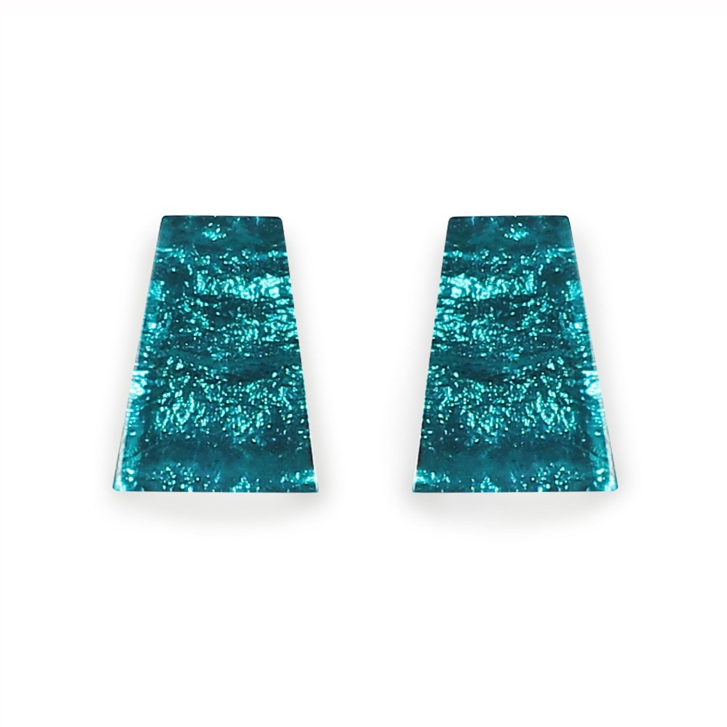 Teal Aztec Shiny Large Stud Earrings | The Jewellery Stop