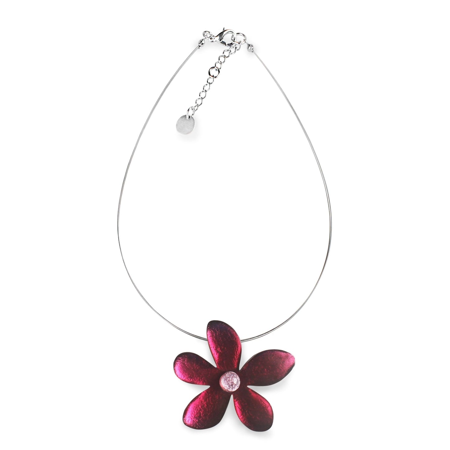Raspberry Flower Shiny Large Pendant | The Jewellery Stop