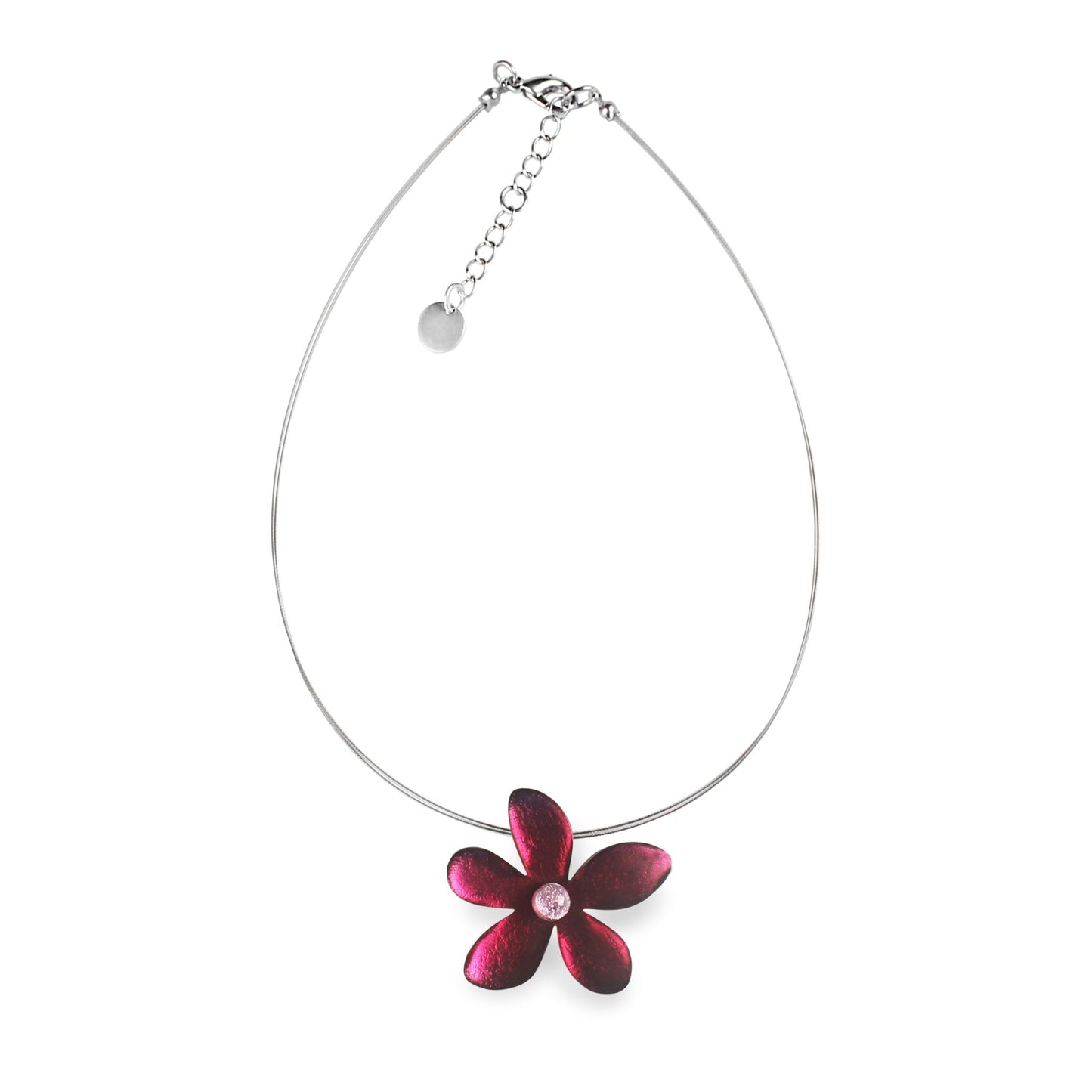 Raspberry Flower Shiny Small Pendant | The Jewellery Stop