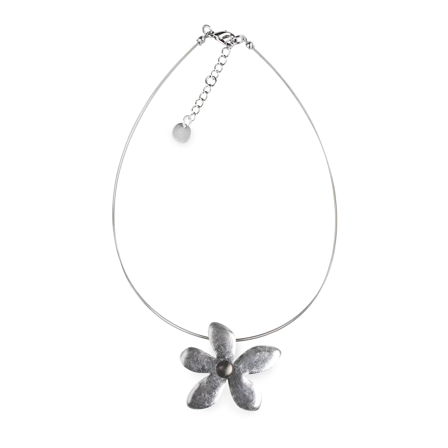 Silver Flower Shiny Small Pendant | The Jewellery Stop