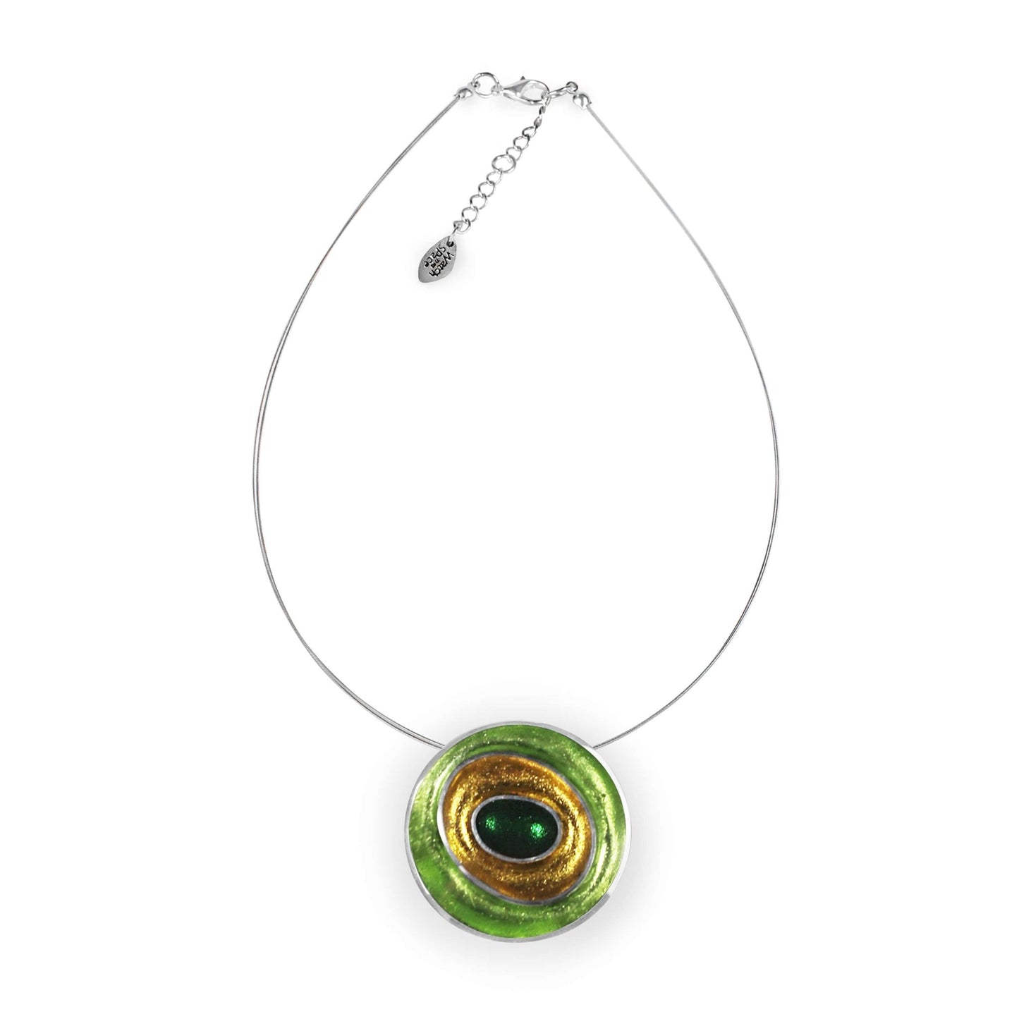 Kiwi Organic Circles Shiny Pendant | The Jewellery Stop