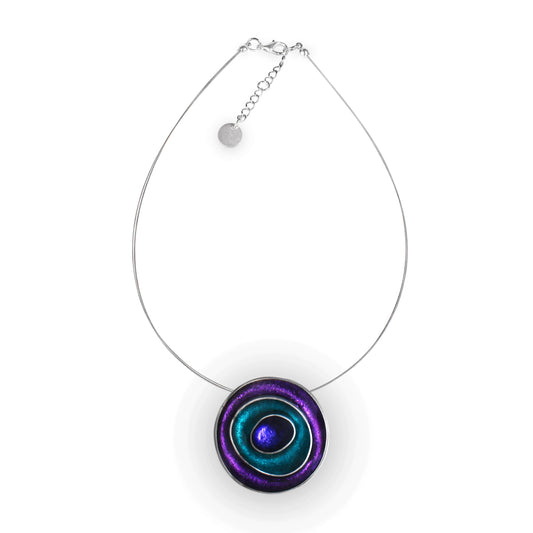 Peacock Organic Circles Shiny Pendant