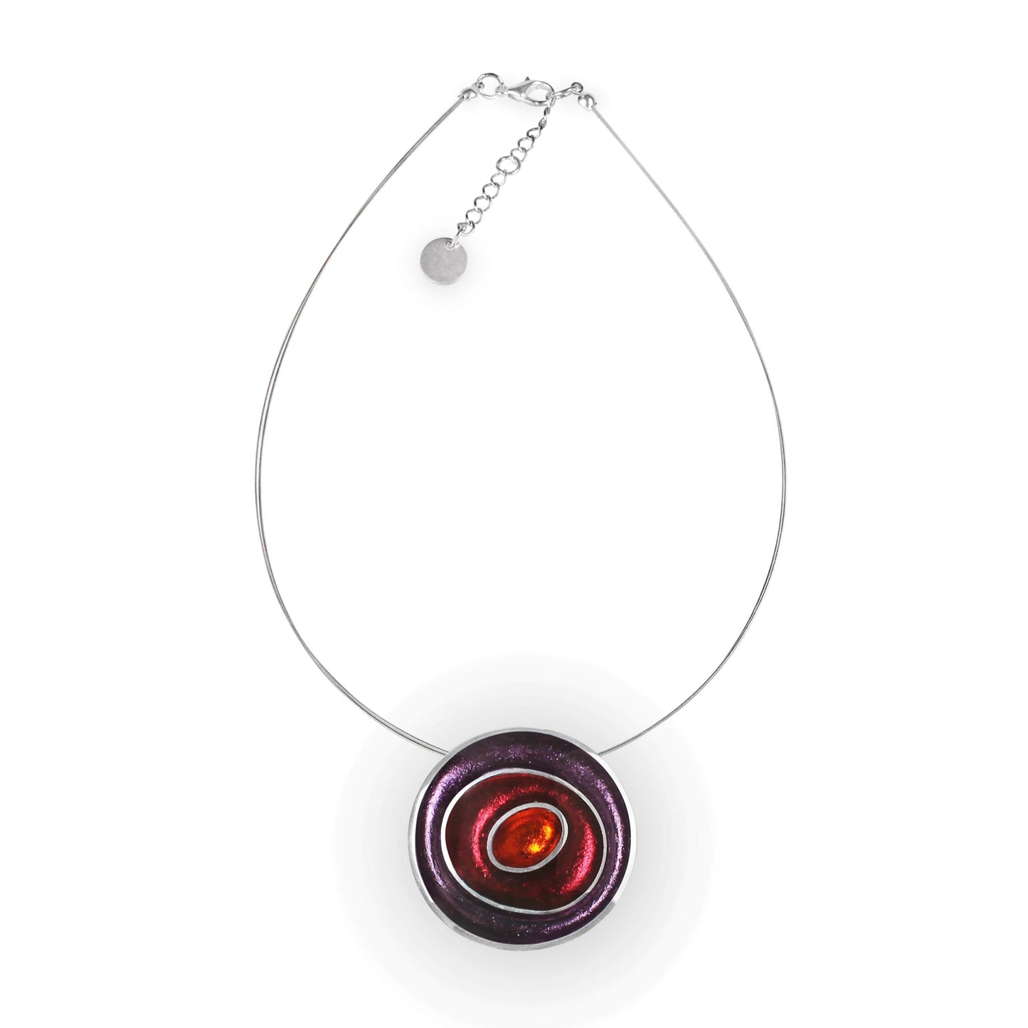 Rainbow Organic Circles Shiny Pendant | The Jewellery Stop