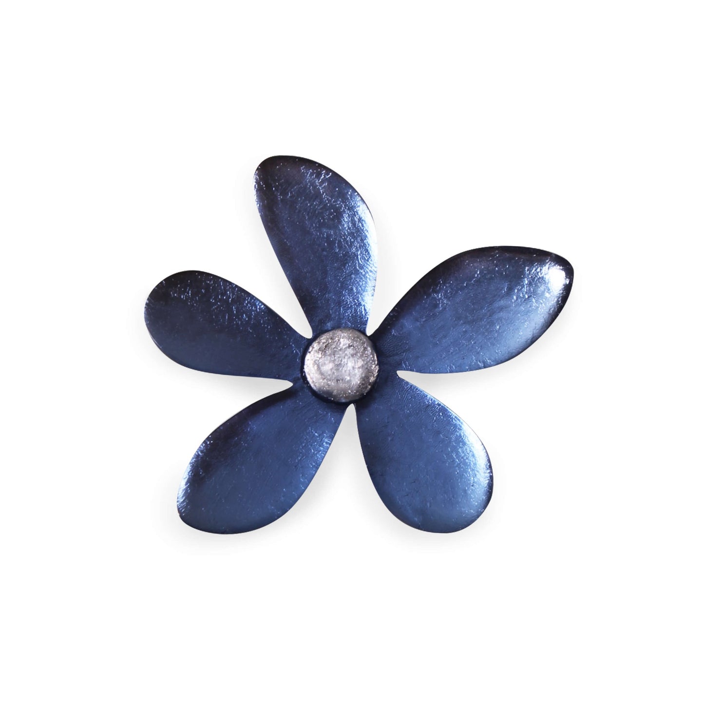 Denim Flower Shiny Brooch | The Jewellery Stop