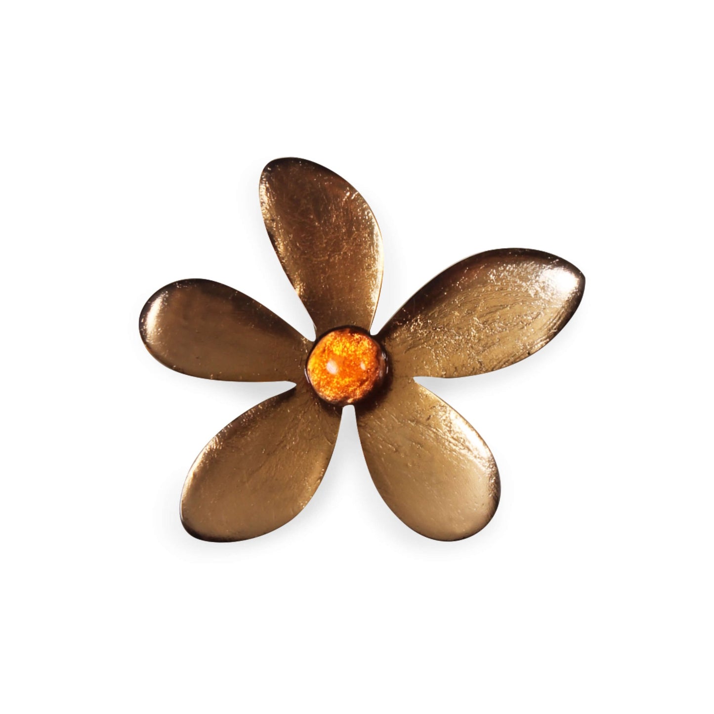 Gold Flower Shiny Brooch | The Jewellery Stop