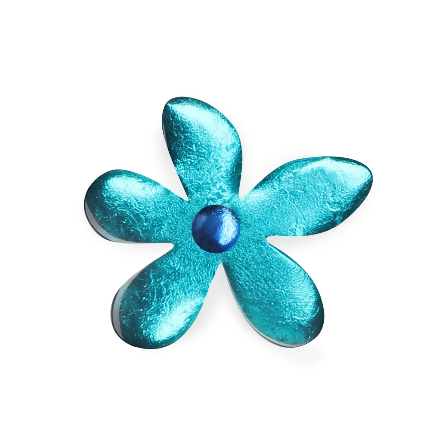 Teal Flower Shiny Brooch | The Jewellery Stop