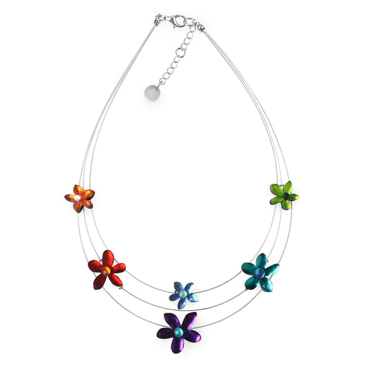 Rainbow Flower Shiny Extravaganza Necklace | The Jewellery Stop