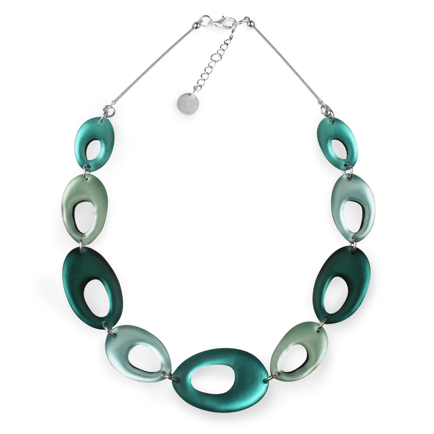 Mint Hollow Nuggets Matte Finish Necklace | The Jewellery Stop