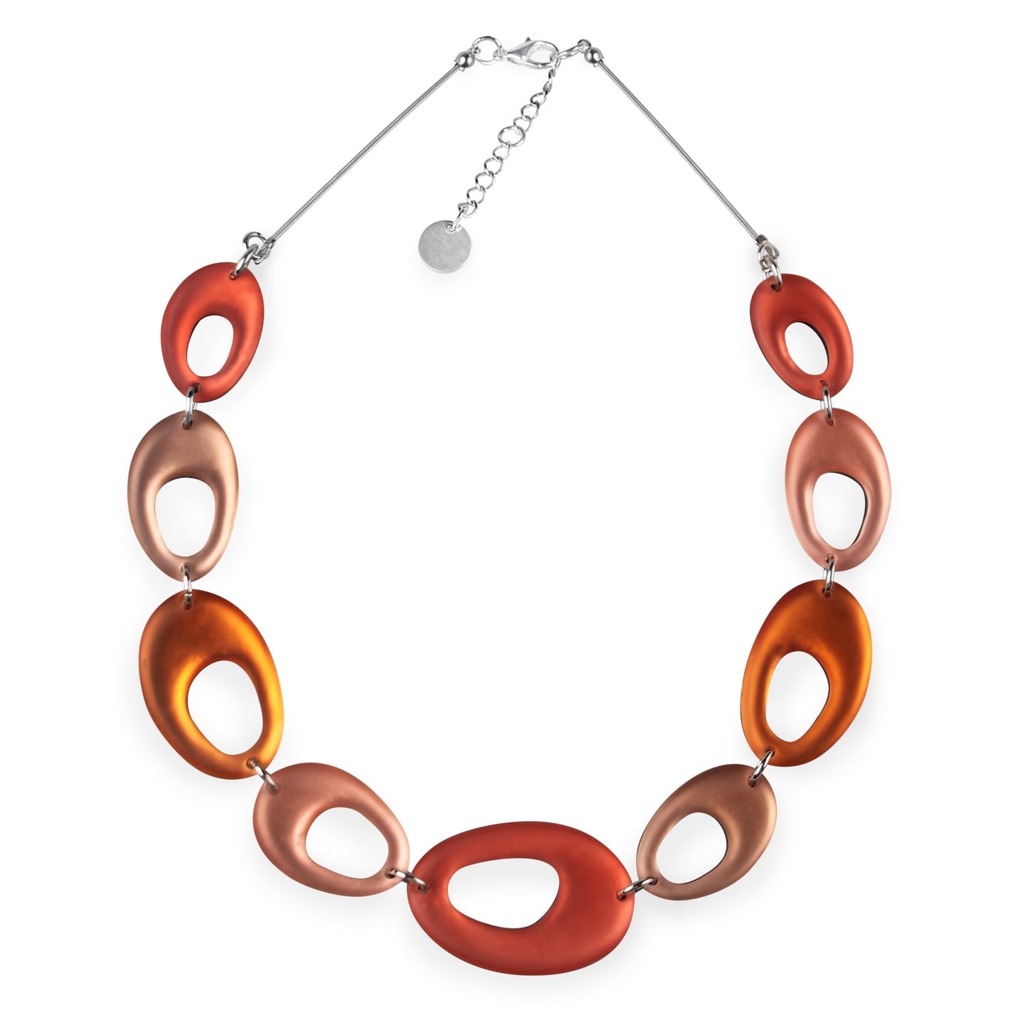 Peach Hollow Nuggets Matte Finish Necklace | The Jewellery Stop