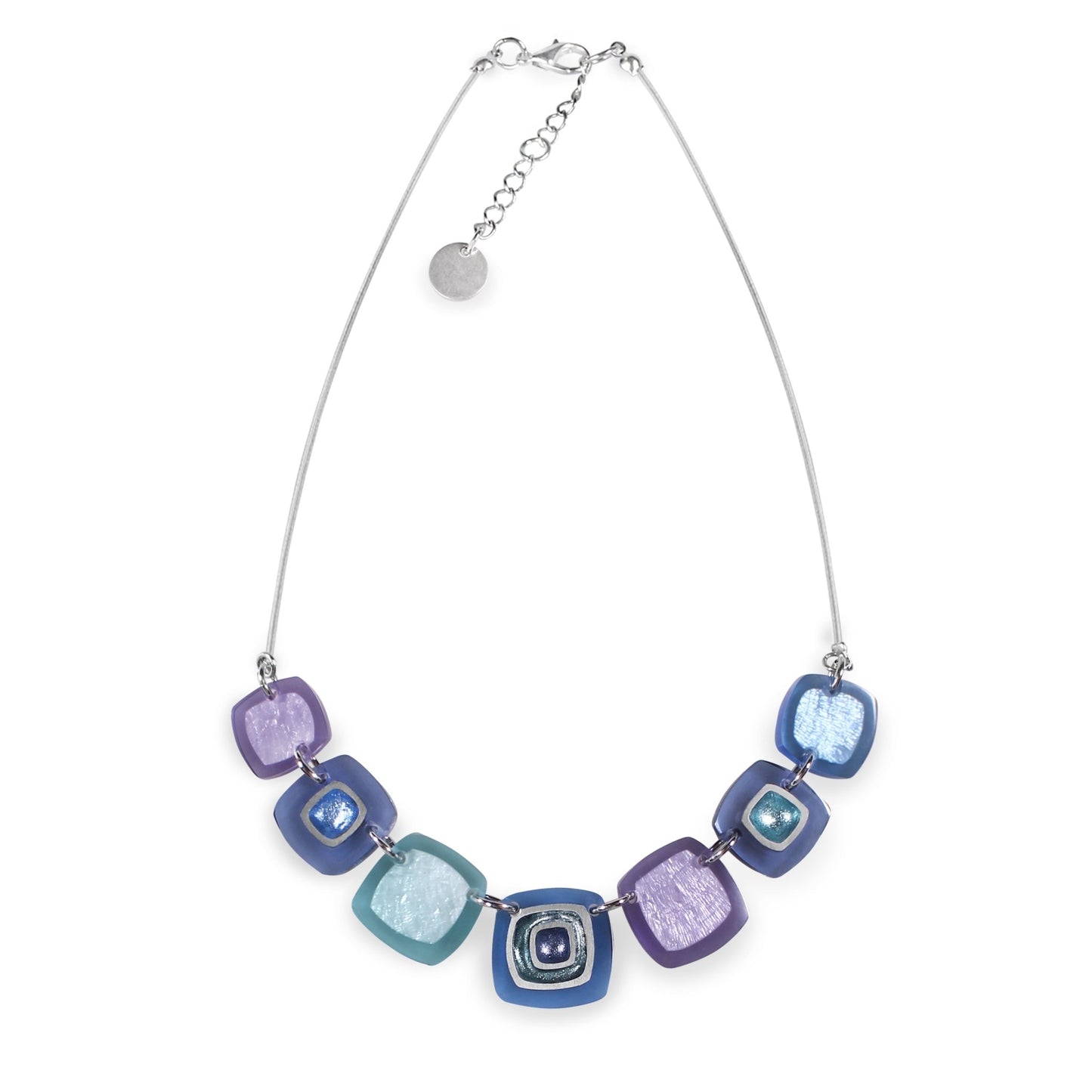 Lupin Abstract Squares Shiny Trail Necklace | The Jewellery Stop